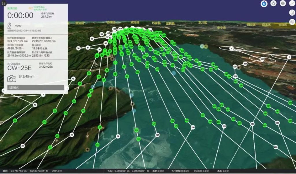 Flight route planning of Yunnan forest survey