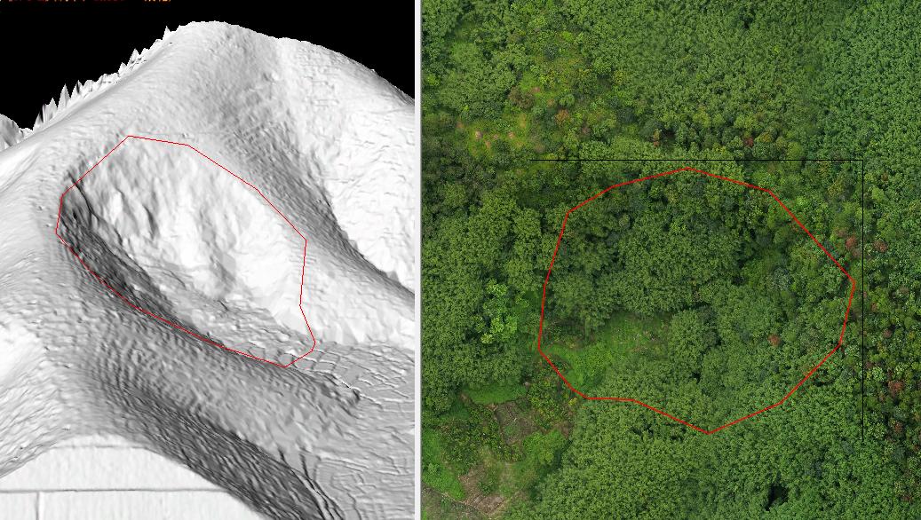 Hillshade model and true color point cloud of the highway