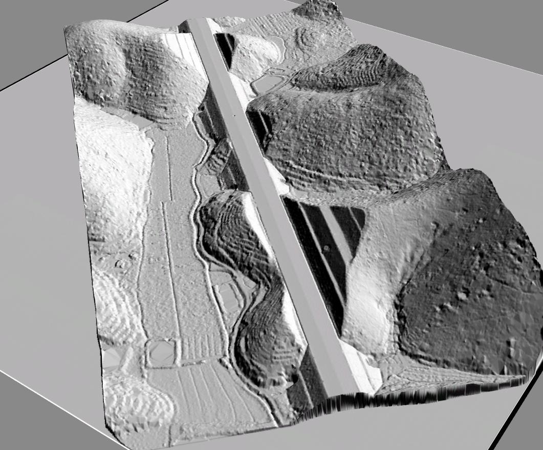 hillshade model of highway